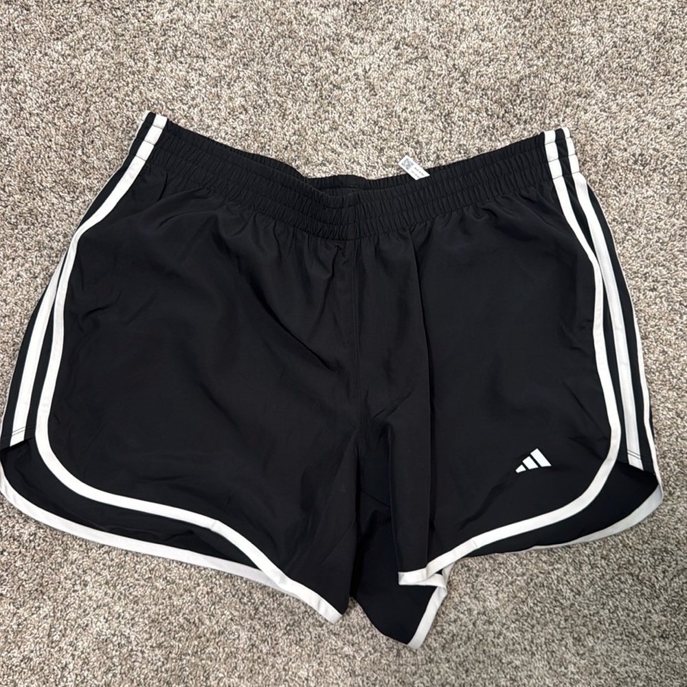 adidas Black and White Athletic Running Shorts